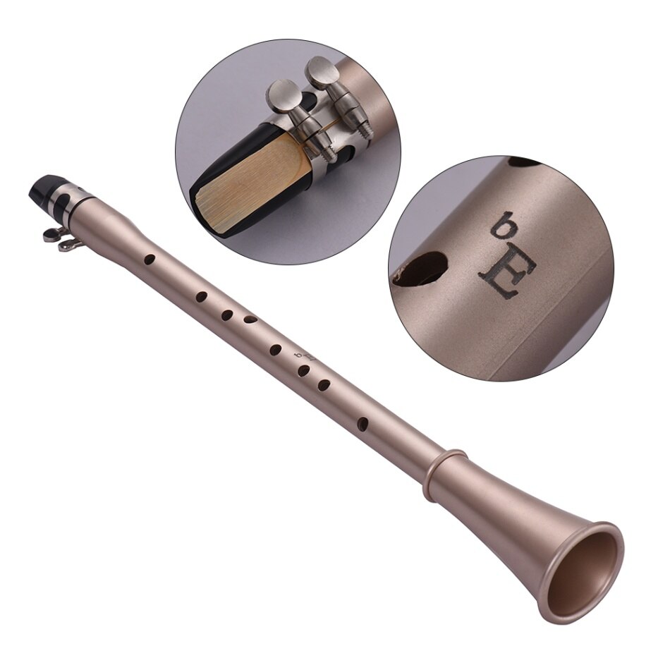 Bb Key Mini Simple Clarinet Sax Compact Clarinet-Saxophone ABS Material Musical Wind Instrument for Beginners with Carry Bag