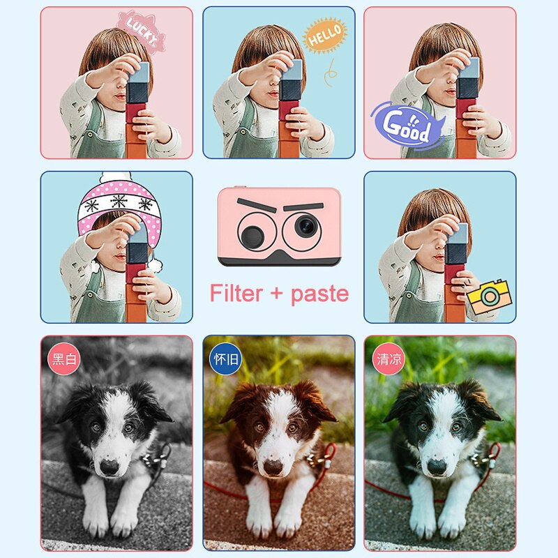 Kids Camera Leuke Cartoon Digitale Camera Voor Kinderen 1080P 20MP 2.0 Inch Scherm Foto Video Camera Voor jongens Meisjes
