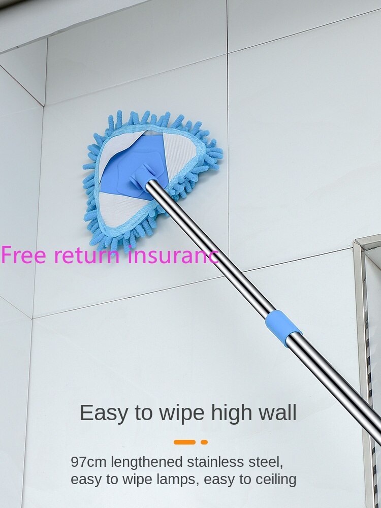 Triangle Dust Removal Small Mop Household Lightweight Mop Universal Ceiling Artifact Retractable No Dead Angle Mini Lazy