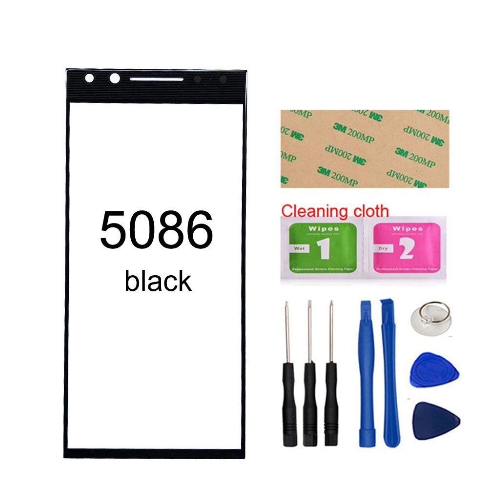 Panel frontal de cristal móvil para Alcatel 5 5086D 5086Y 5086 5086A, cristal frontal (sin pantalla táctil), cubierta de vidrio exterior, repuesto de Panel: Black Tools