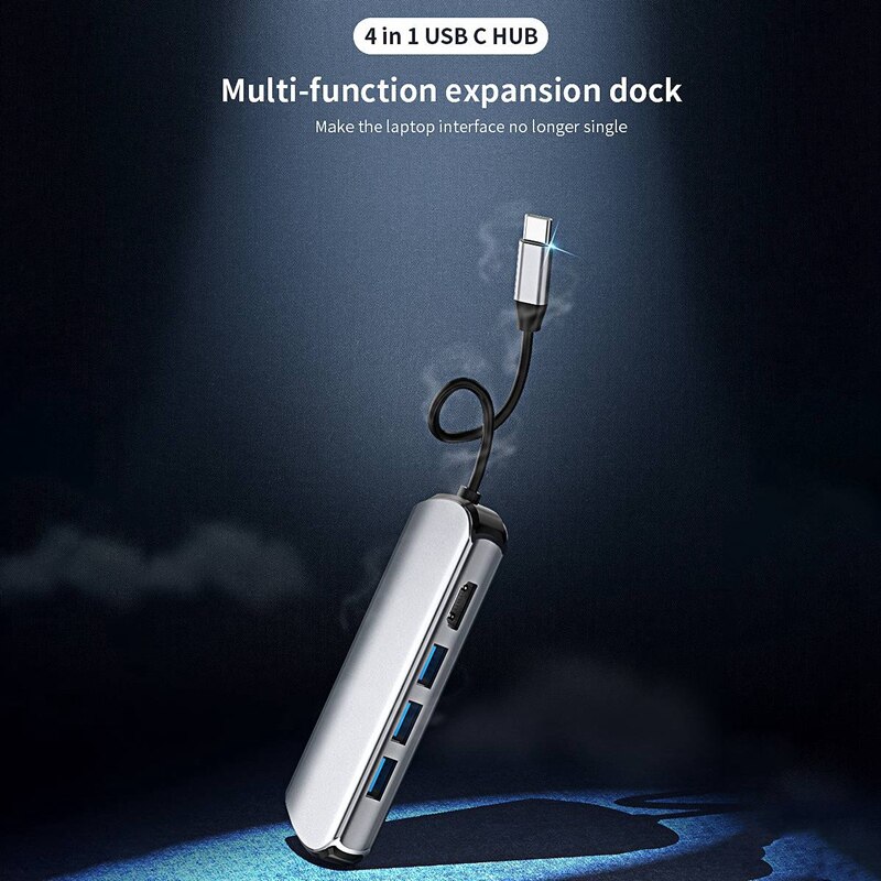 4 in 1 USB C Laptop Docking Station 3 USB 3.0 + 4K HDMI + Type C Dock USB HUB/Type C Data Hub