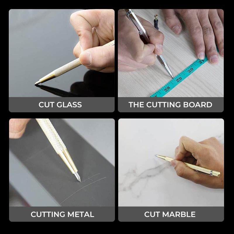 Rotulador de vidrio con placa de Metal, marcador de letras para cortar azulejos duros, cortador de acero de tungsteno, piedra de Metal, herramientas de grabado de aluminio