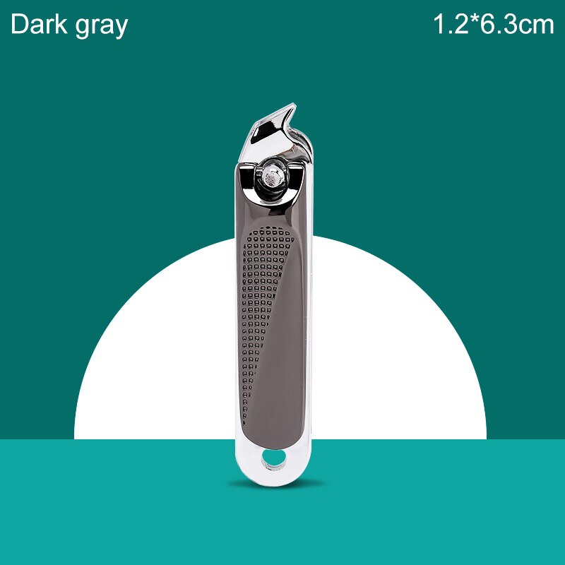 Nail Clippers Stainless Steel Dead Skin Manicure Fingernail Cutter Thick Hard Ingrown Toenail Scissors Pedicure tools: Dark gray M