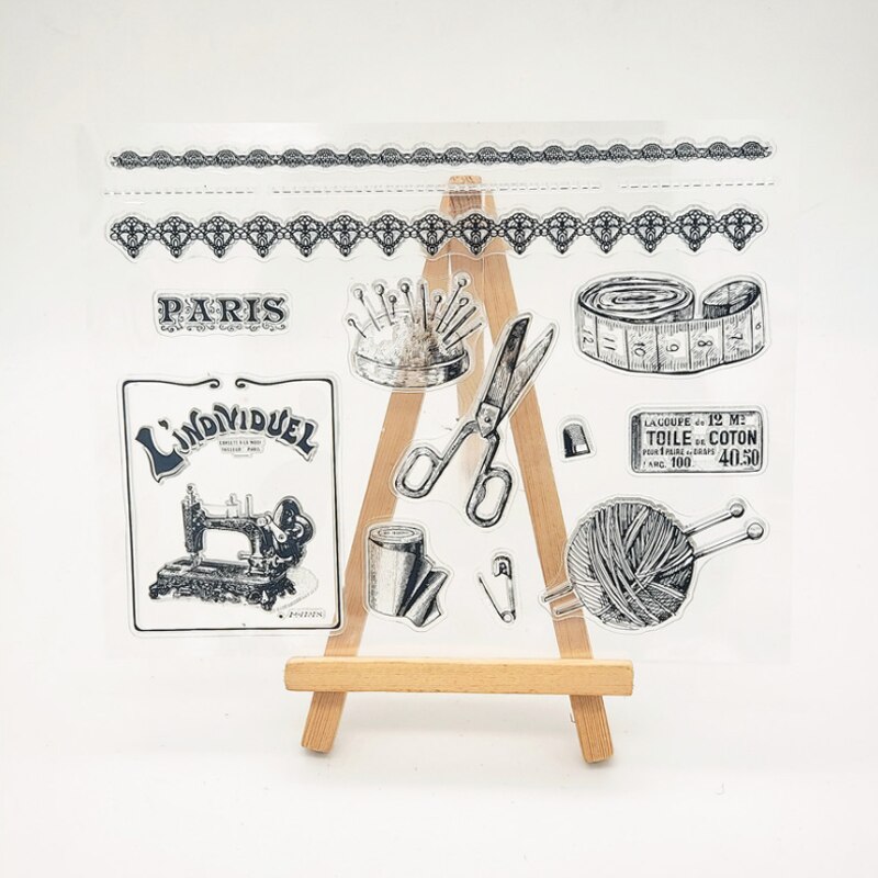 1pc Kawaii Sewing Silicone Clear Seal Stamp DIY Scrapbooking Embossing Photo Album Decorative Rubber Stamp Art Handmade Puzzle