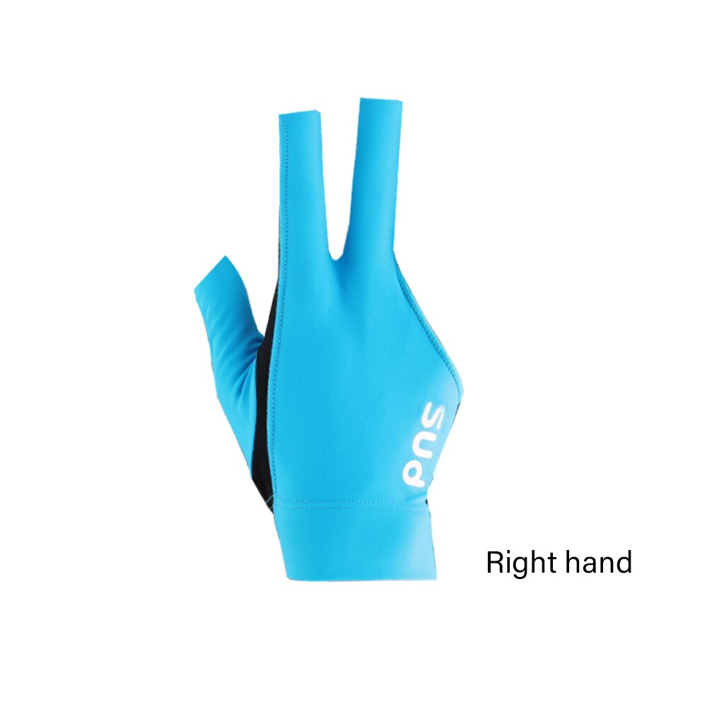 Pns billard pool cue handsker sort / rød / blå venstre højre hånd holdbare komfortable handsker handsker billard tilbehør: Blå højre