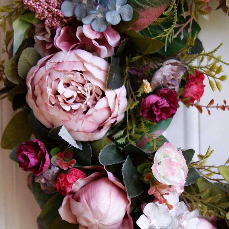 53cm dørs krans stor krans kunstig blomst krans væghængende dør dekoration boligindretning bondehus indretning