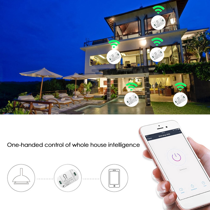 Intelligent Switch Module,Wireless Intelligent Switch for Home Life APP Voice Control Module for Google &amp; Alexa