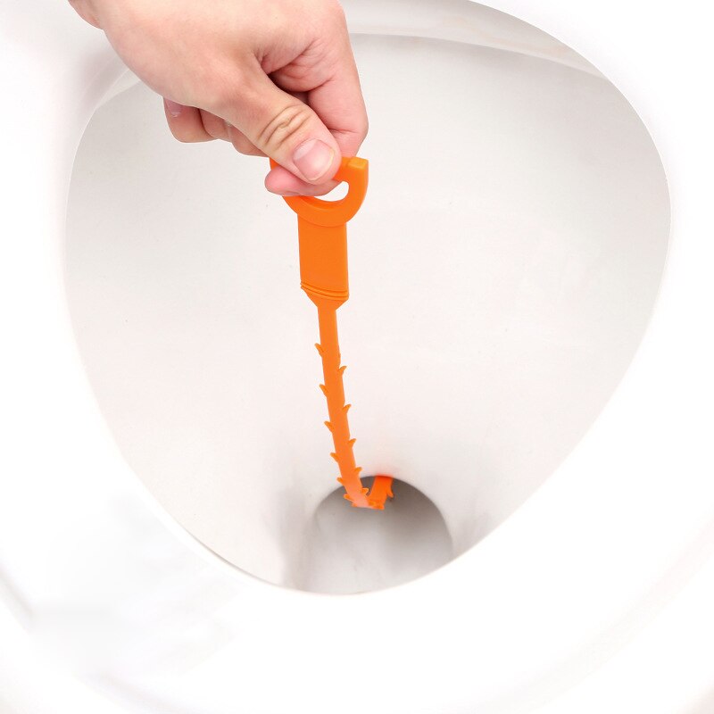 Desbloqueador de drenaje de 64CM, herramienta de dragado de tuberías de serpiente, limpiador, cepillo removedor de pelo, herramienta para baño, cocina, desatascador, fregadero, alcantarillado