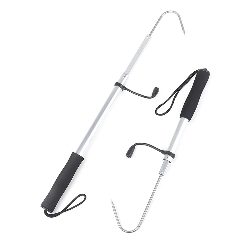 Gancho retráctil de acero inoxidable para pesca, anzuelo telescópico de aluminio, gancho de lanza, pinza, aparejo de pesca, 1 unidad