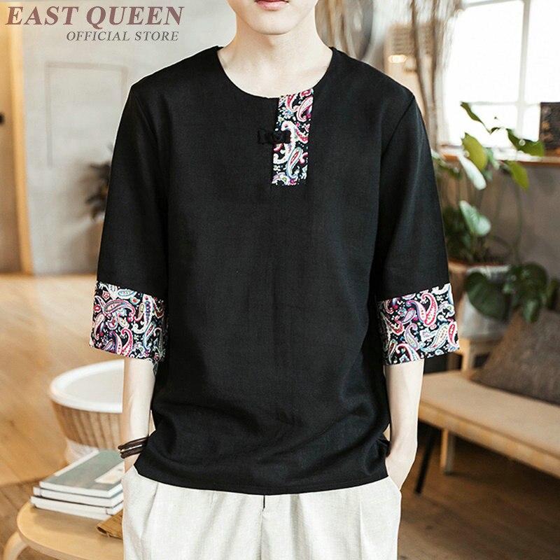 Traditional chinese clothing for men clothing china chinese shirt casual loose tops shirts summer AA3829 Y A