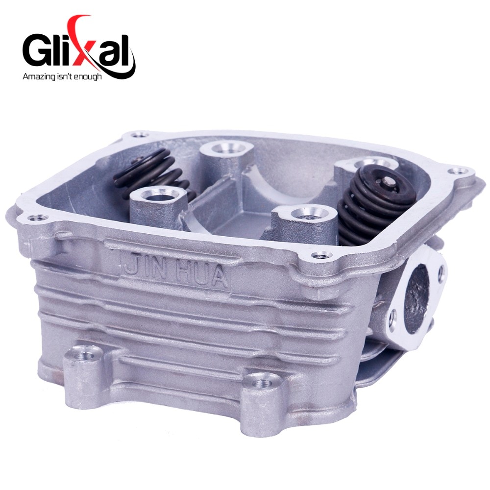 Glixal GY6 150cc Chinese Scooter Engine 57.4mm Cylinder Head Assy with Valves for 4T 157QMJ ATV Go-Kart Buggy Moped Quad