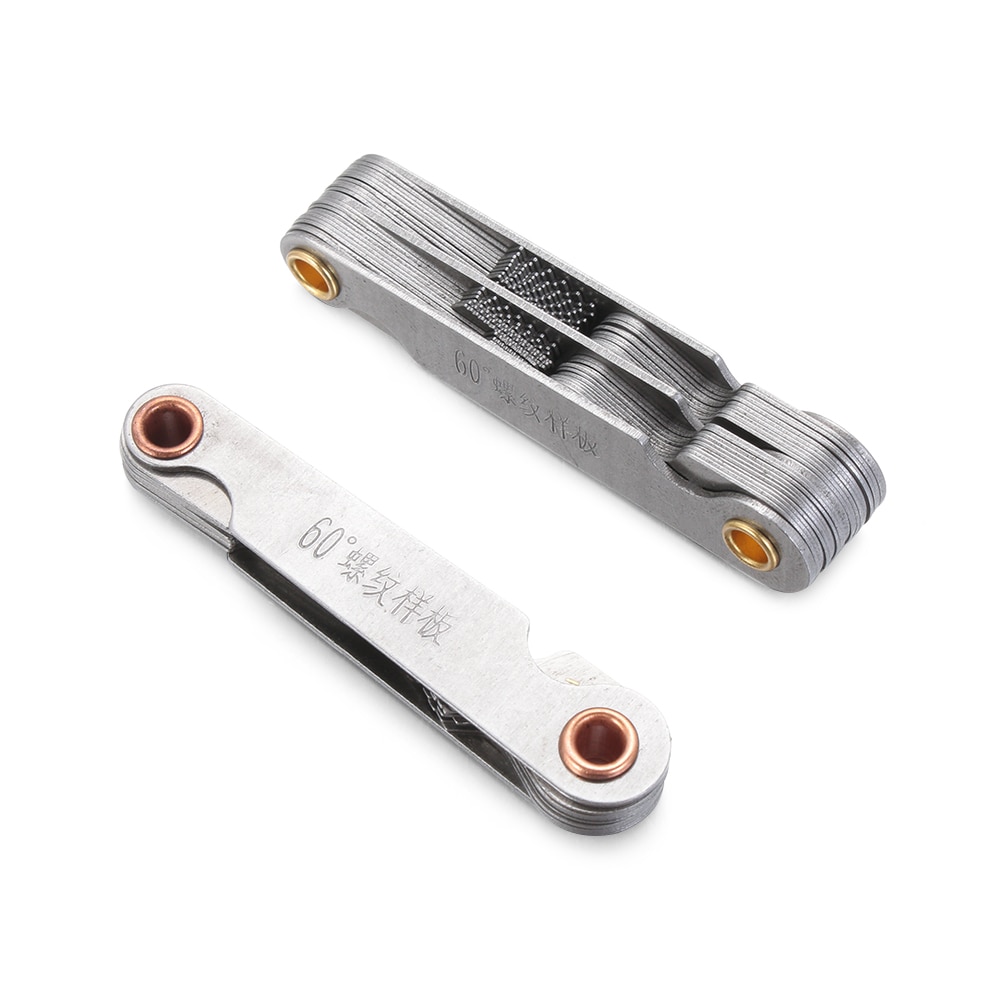 Calibrador de rosca de 55/60 grados de pulgada métrica, medidor de paso de tornillo de engranaje, medidor de paso de acero al carbono, herramientas de combinación de torno central