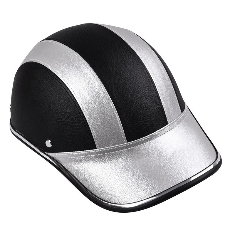 Motorfiets Lederen Helmen Fiets Scooter Half Open Gezicht Beschermende Helm Helm-Veiligheid Unisex Racer Helm Baseball Cap-veiligheid