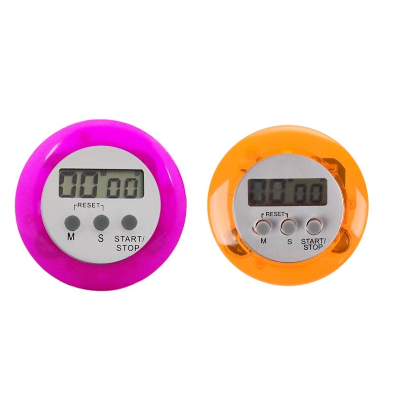 Purple/White Digital Electronic Magnetic Kitchen Timer & Digital Magnetic LCD Timer Stop Watch Kitchen Cooking Countdown - Ora