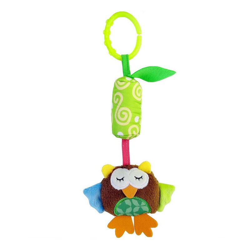 Baby Rattle Toys Bed Stroller Hanging Animal Musical Mobile bell Infant Educational Toys pull shock Rattles Baby 20% off: C