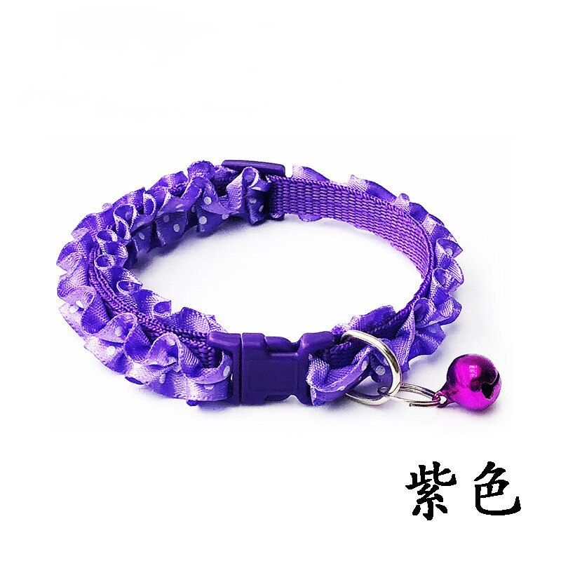 Lovely Cat Dog Lace Collar with Bell Adjustable Buckle Collar for Cat Puppy Pet Supplies Cat Dog Accessories Small Dog Chihuahua