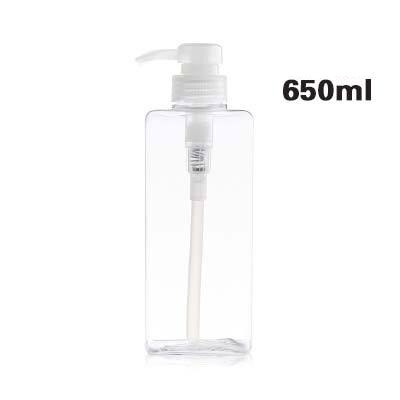 Trykk stil bærbar såpedispenser kjæledyr materiale bad flytende såpe flaske reise kosmetisk lotion beholdere flaske: Gjennomsiktig 650ml