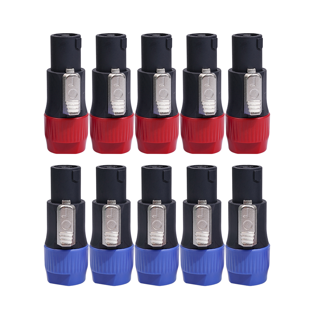 10 stücke Lautsprecher Audio Kabel Stecker Adapter 4-polig 4pin nl4fc Ohm Stecker Zubehör Ersatz für Verstärker: Grey