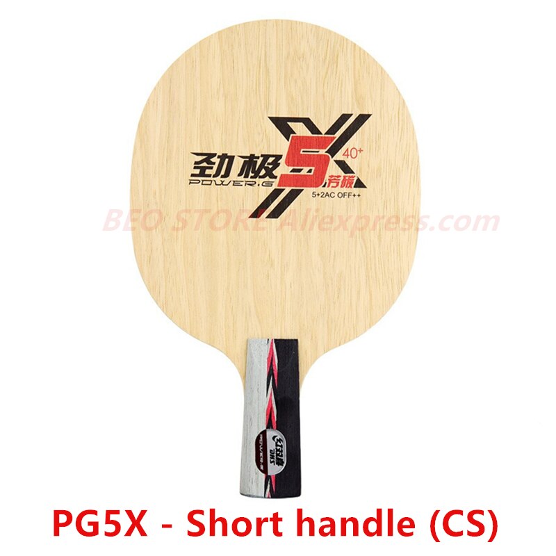 DHS-Pala de tenis de mesa PG5 PG5X POWER-G 5 PG 5 (5 + 2 Arylate de carbono), raqueta ALC Original DHS, palo de Ping Pong: PG5X Short handle