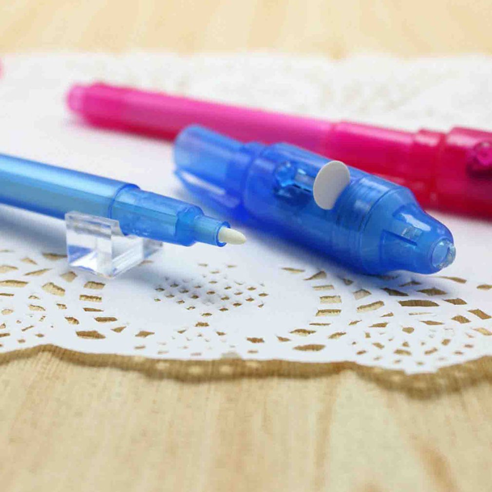 Magical 2 In 1 UV Graffiti Black Light Pen Combo Stationery Invisible Ink Pen Marker Pen Highlighter Office Fluorescent