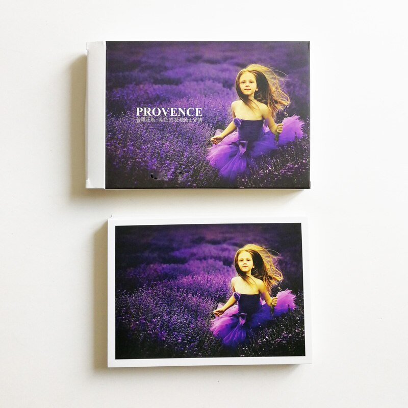 30 stk provence - lilla romantisk smukke landskab blomster af fransk rejselandskab fotografering postkort