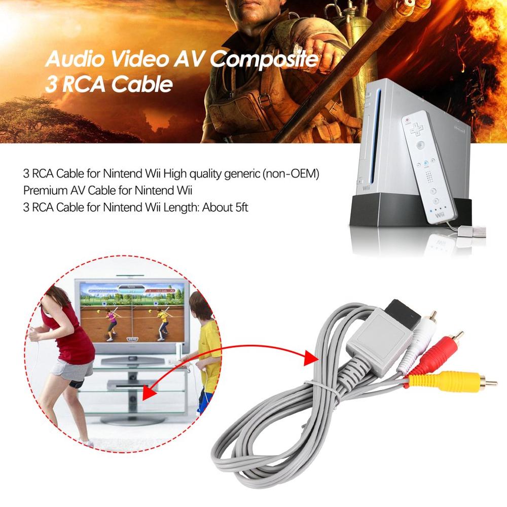 1.8 meter Vergulde Audio Video AV Composite 3 RCA Kabel voor Nintend Wii