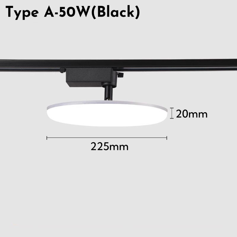 Ultradunne Ronde LED Spoor Licht 24W 36W 50W Draaibare Plafond Rail Lampen Foyer Kledingwinkel kantoor Indoor Vullen Spoor Verlichting: lichtgeel / zwart
