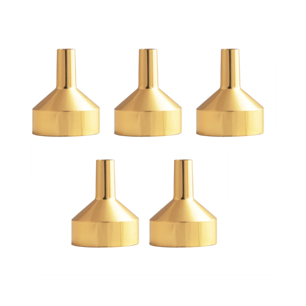 Mini embudo de Metal para cocina, embudo de aceite líquido con filtro desmontable, embudo de boca ancha para paquete de herramientas de cocina de Perfume, 10 Uds.: Transparente