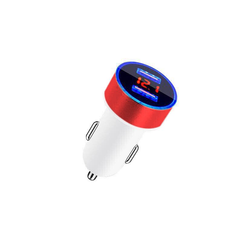 VIKEFON 3.1A Mini USB Auto Ladegerät Für Handy Tablet GPS Schnelle Ladegerät Auto-Ladegerät Dual USB Auto Telefon ladegerät Adapter in Auto: White with Red