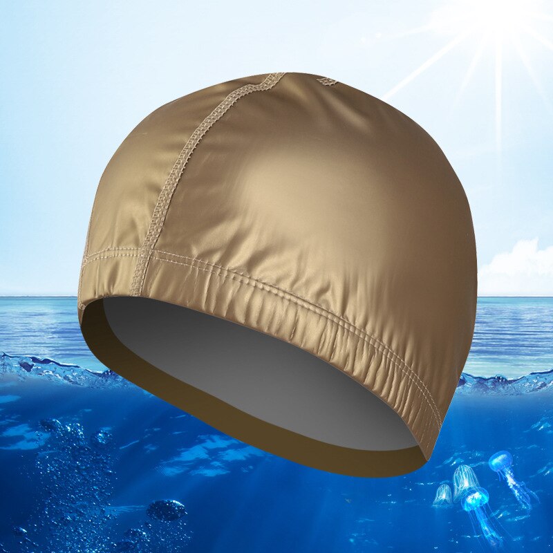 Chapéus elásticos de natação unissex, capas com revestimento impermeável para piscina, natação, tamanho livre para homens e mulheres, proteção para orelhas boné para natação