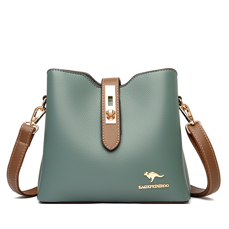 Borsa a tracolla per uso femminile All-match donna moda Pu grande capacità borse marroni borse da donna borsa a tracolla Tote borsa a botte Lady: green