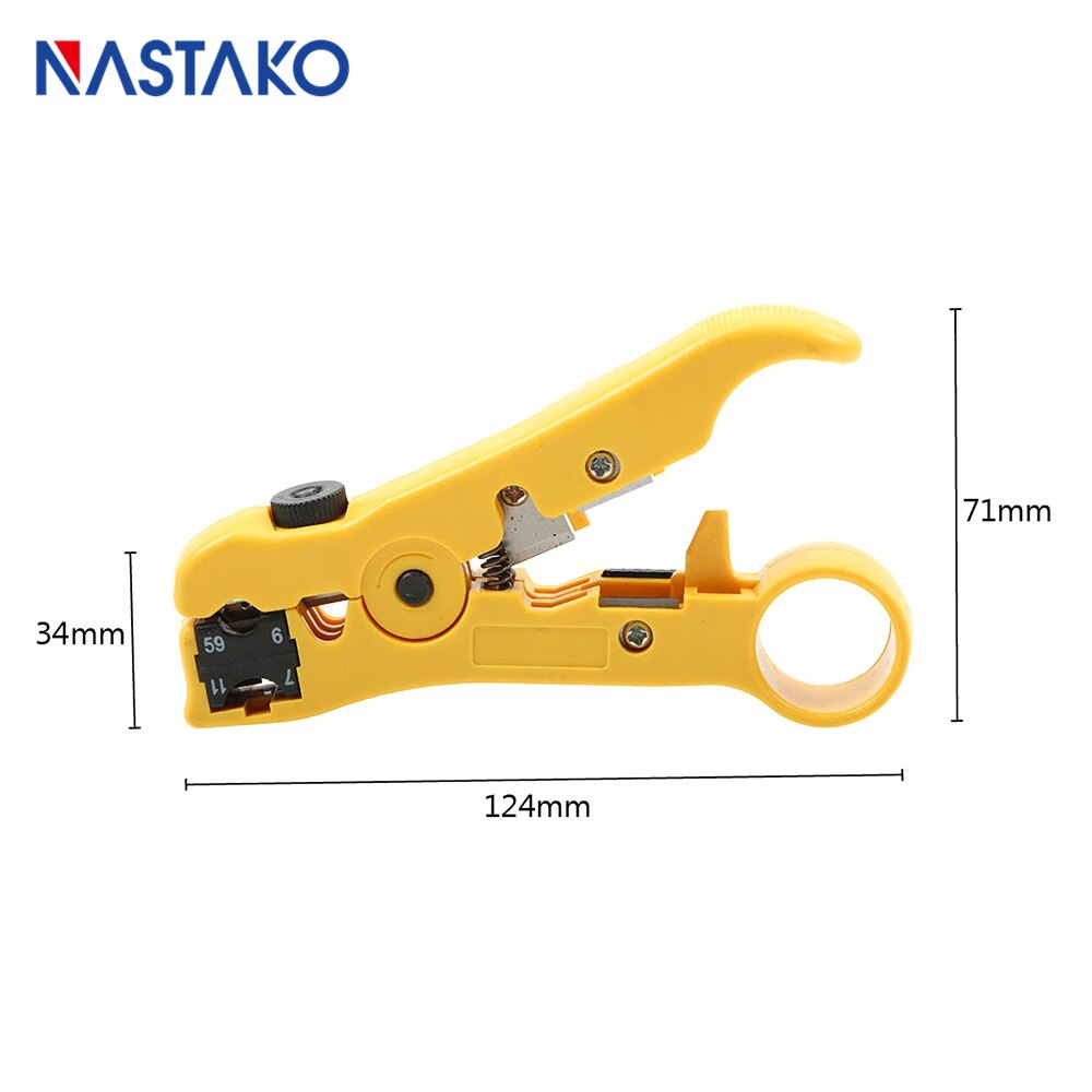 Cable Stripper MultiFunction Coaxial Cable Cutter Wire Stripping Tool RG6 RG59 RG7 UTP/STP Crimping Pliers Network tools Blue