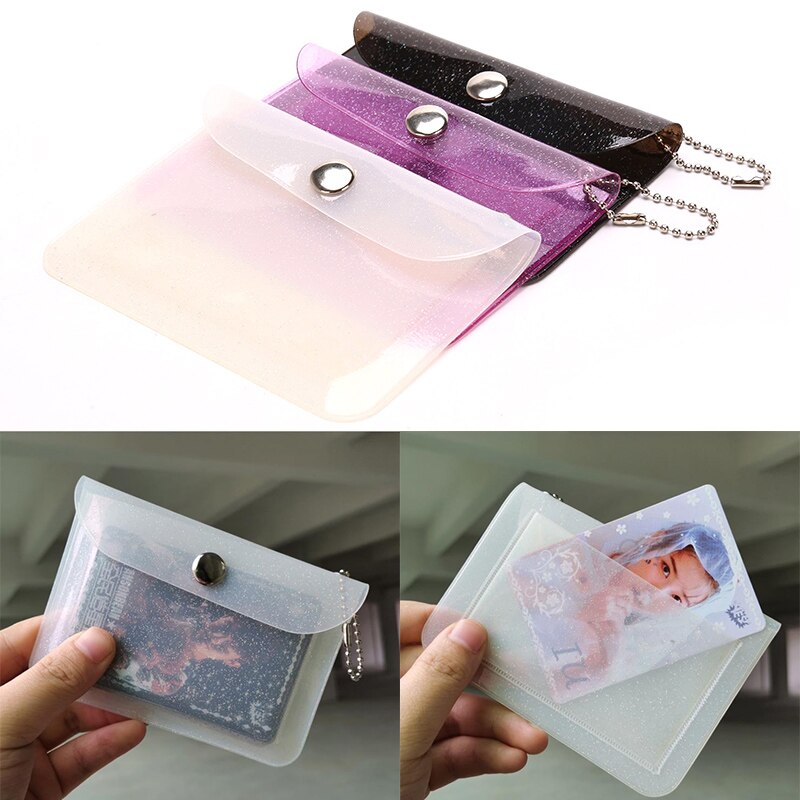 1Pc Transparent Imperméable PVC Porte-Carte Mini Portefeuille Filles Porte-Monnaie Fille Sac De Rangement Sac