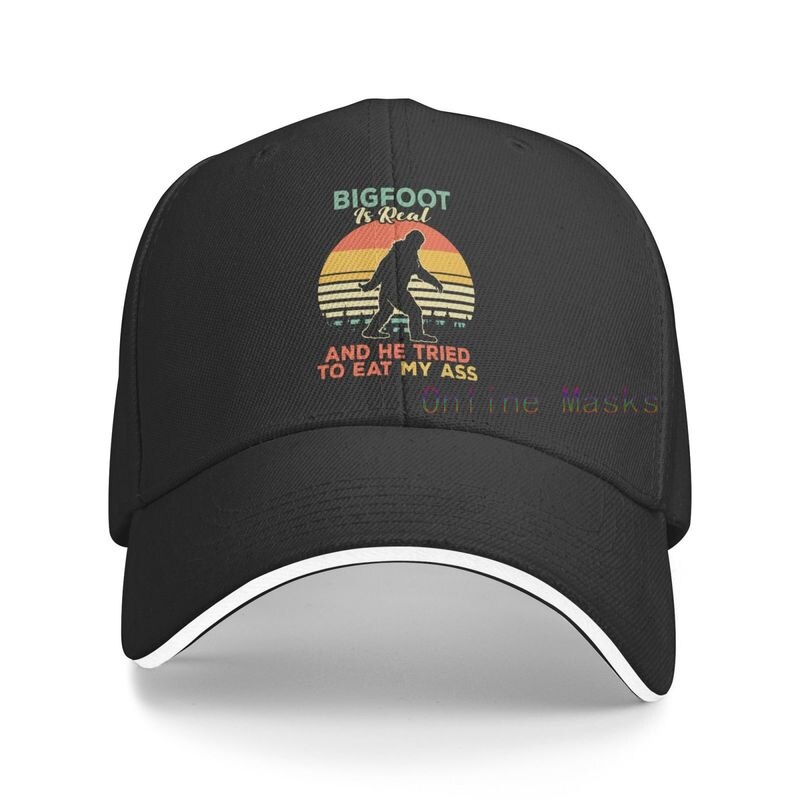 Bigfoot is Real and He Tried to Eat My Ass Baseball Cap Unisex Vintage Trucker Hat Adjustable Cowboy Hats for Mens Womens