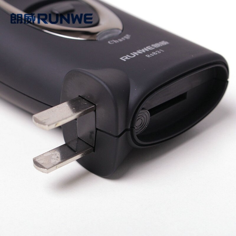 Runwe Afeitadora eléctrica de doble cuchilla negra para hombres 220v recargable RS831 cuidado Personal de la cara mini afeitadora de barba