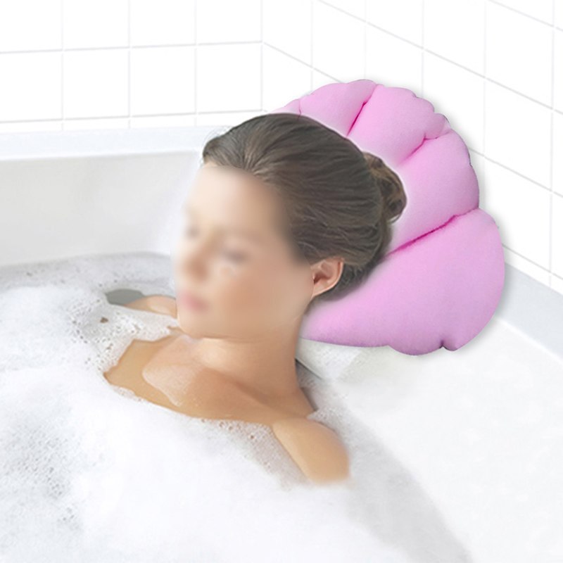 Badkamer Producten Home Spa Opblaasbaar Bad Kussen Cups Shell Vormige Hals Bad Kussen Willekeurige Kleur Badkamer Accessoires