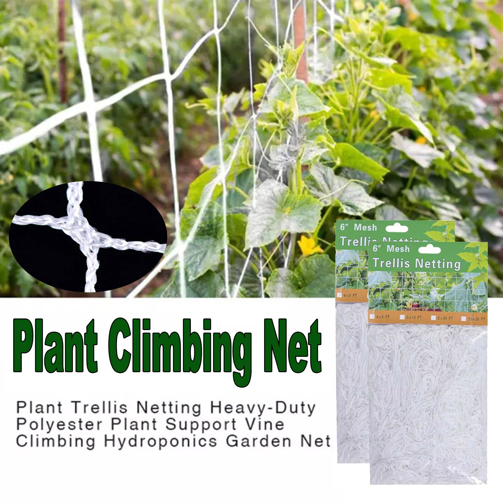 35# Garden Nylon Netting Gardening Climbing Plant Net Fence Green Support Plant Climbing Garden Netting Plant Germination Tool