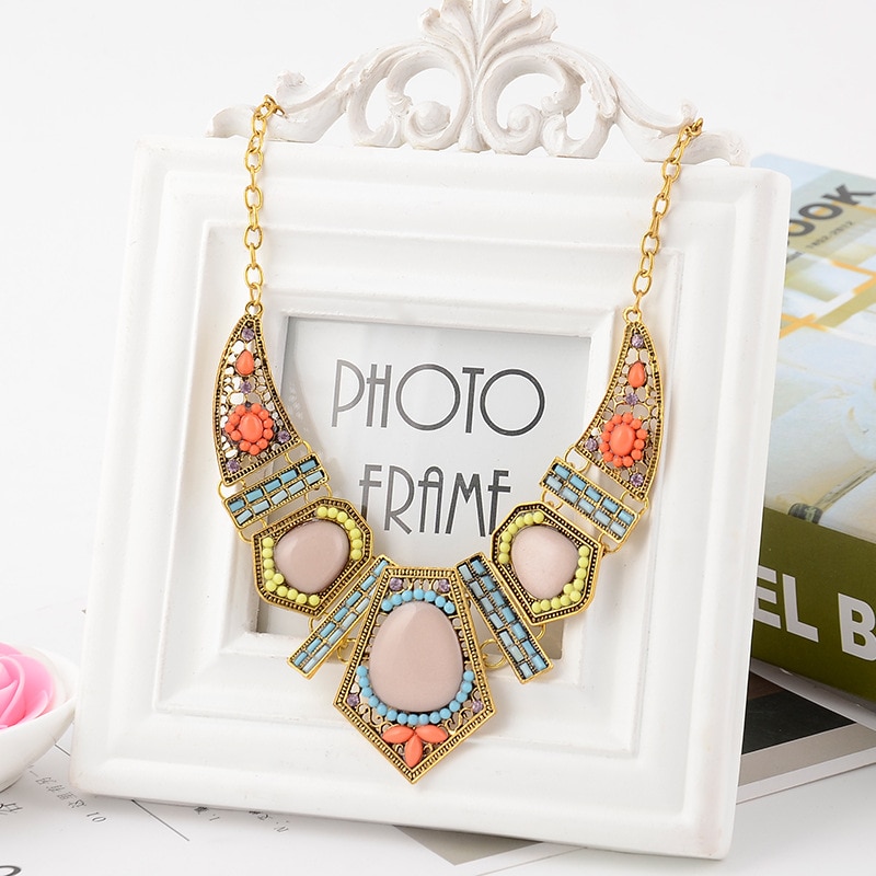 Bohemian Jewelry Sets For Women Triangle Necklaces & Pendants African Beads Jewelry Set Party Necklace Earrings Set