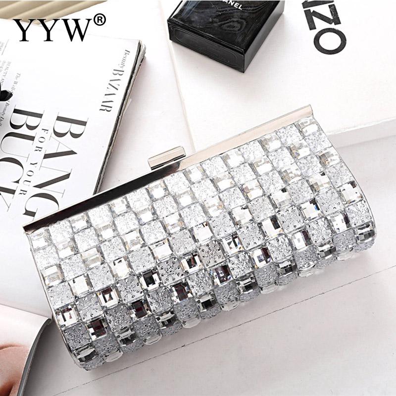 Lucky portátil moda embraiagens com strass xadrez bloqueio fecho sacos festa de noite sacos de casamento bolsas mini bolsa