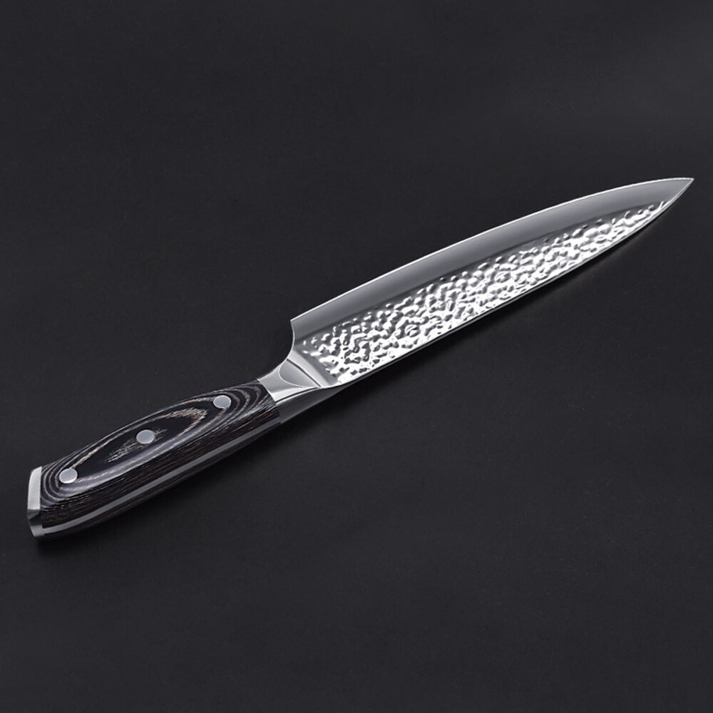 Damascus Santoku Knife German Steel 4116 Hammered Stainless Steel 8-inch Chef Knife Multipurpose Knife Meat Cleaver