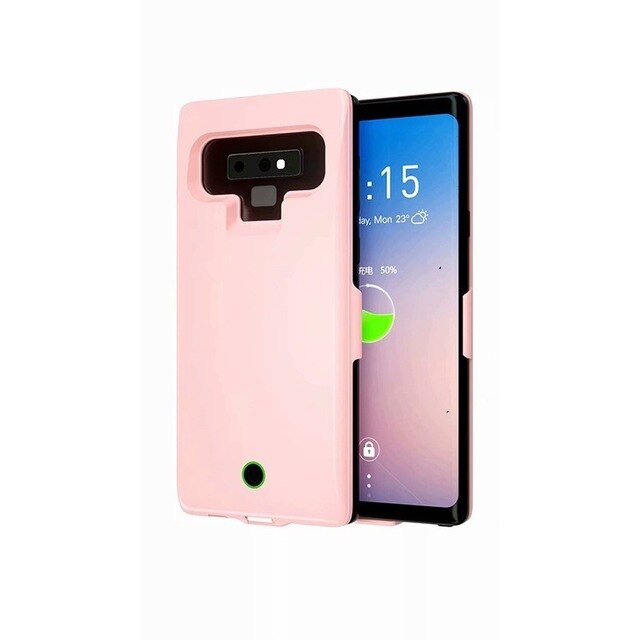 NTSPACE 7000mAh Backup Power Bank Cases for Samsung Galaxy Note 9 Battery Case External Battery Powerbank Charging Case Capa: Rose Gold