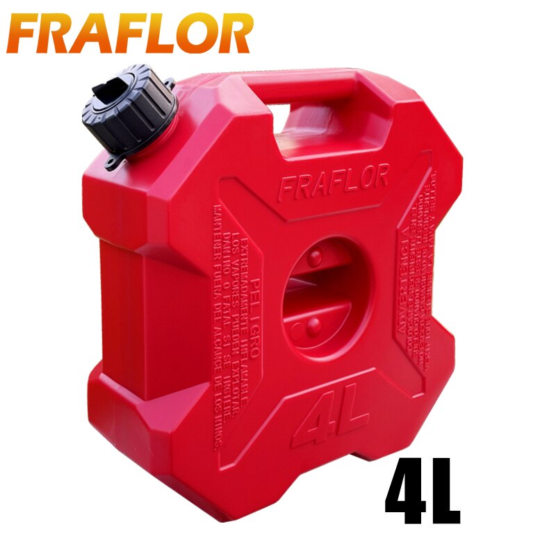 4 Liters Gas Can Spare Oil Fuel Tank For BMW ATV Motorcycle Tail box Side Box Jerrycan Gasoline Petrol Bucket Container Oil Drum: 4L Red