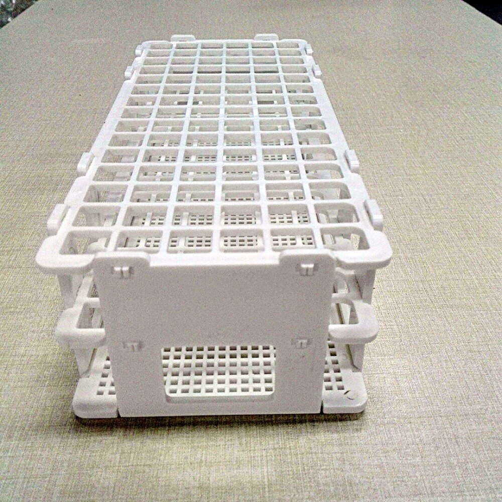 Plastic Test Tube Rack for diameter 16~20mm Test Tubes, 40 Wells, White,Detachable (40 Hole) ,tube box.