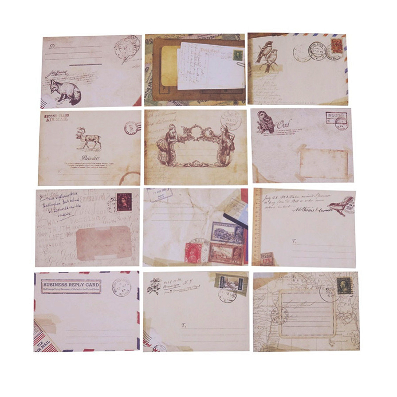 12 Stuks Leuke Mini Retro Ambachtelijke Papier Enveloppen Vintage Europese Stijl Envelop Voor Kaart Scrapbooking Diy Handgemaakte