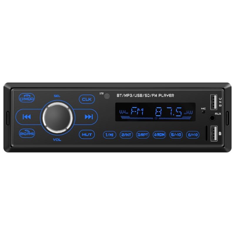 3207 Single DIN Car Stereo MP3 Player Classic Colors and Simple Durable Bluetooth Radio AUX In Dash Head Unit