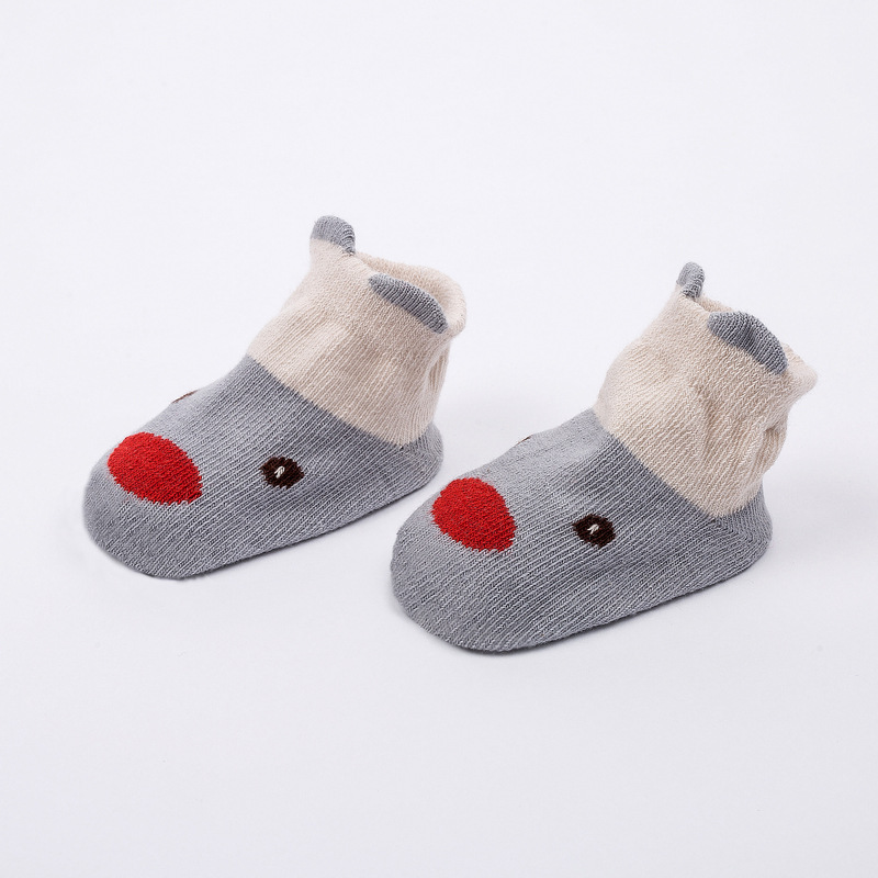 6 Paren/partij 0 Tot 2 Jaar Baby Sokken Lente Zomer Leuke Cartoon Low Cut Sokken Voor Pasgeborenen Baby Jongen Meisje anti-Slip Katoenen Sokken: Grey 6 Pairs / 0-12M