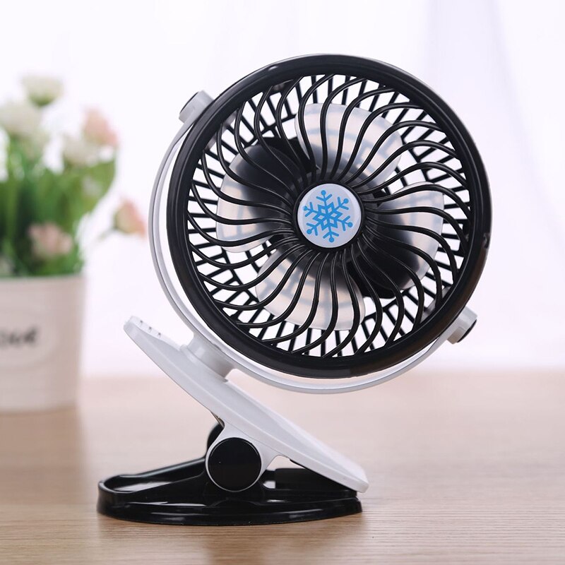 ZIZINET Draagbare ventilator, 10.000 mAh, met oplaadbare clip en USB-kabel, kleine ventilator, 720 graden draaibaar, met 4 snelheden, krachtig, voor kantoor en campagne