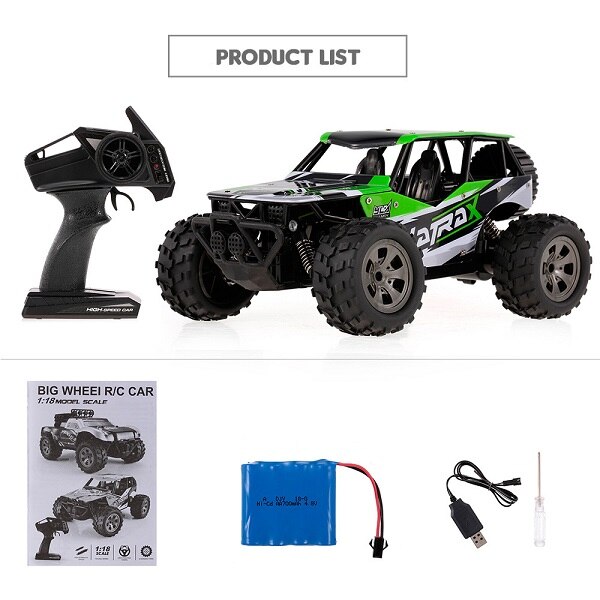 RC Auto 2.4 GHz 1:18 2WD PVC del corpo di Automobile Borsette RC Auto 18 km/h Off-Road King Auto per i principianti Giocattoli per I Bambini Grande Regalo Dei Capretti: Brown