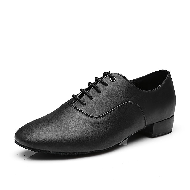 UTIGER Männer Junge Moderne Tanz Schuhe PU Latein Ballsaal tanzen Schuhe Niedrigen Ferse Weiche laufsohle 2,5 cm Männlichen Walzer Tango tanz Schuhe: matt Schwarz / 10
