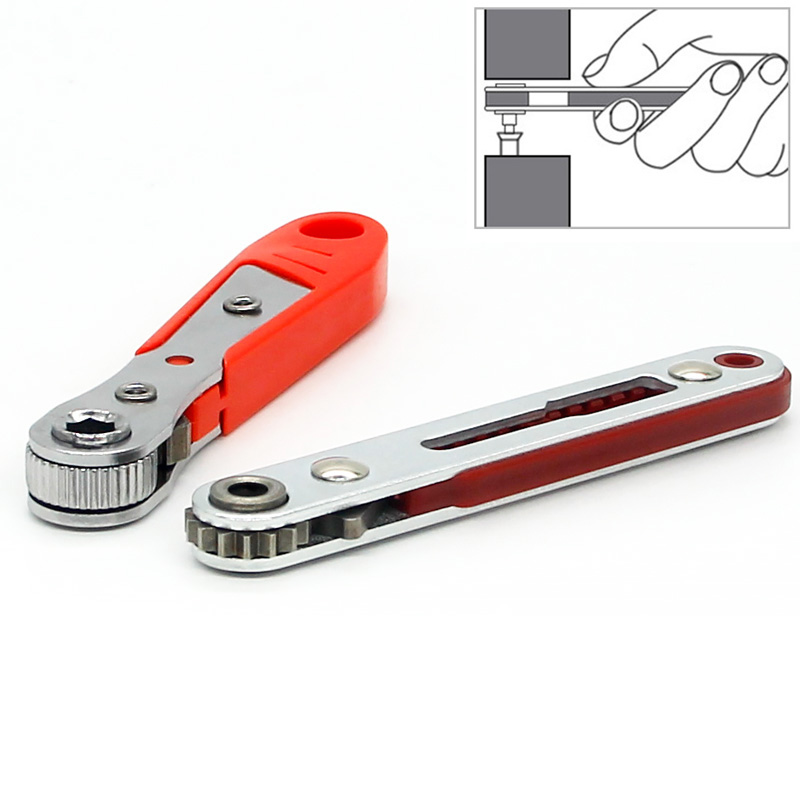 1PC Mini Ratchet Wrench Hexagon Torx Bidirectional Control for Single/Double Head Screwdriver Drill Bits Tool 1/4"(6.35mm)